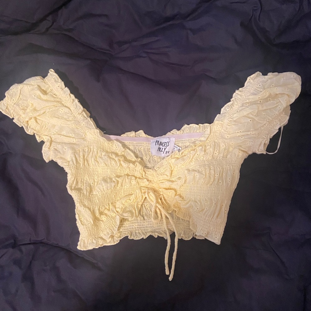 Yellow Princess Polly crop top size: 2